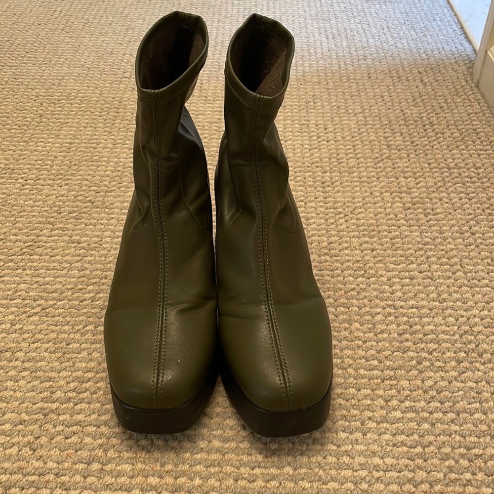 INTENTIONALLY BLANK Green Ankle Boots